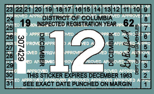 (image for) 1962 District of Columbia Inspection sticker